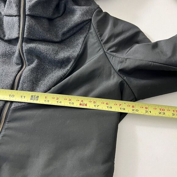 Improvd Jacket Women’s L Gray Wool Blend Hooded Goth zippers - Picture 8 of 8